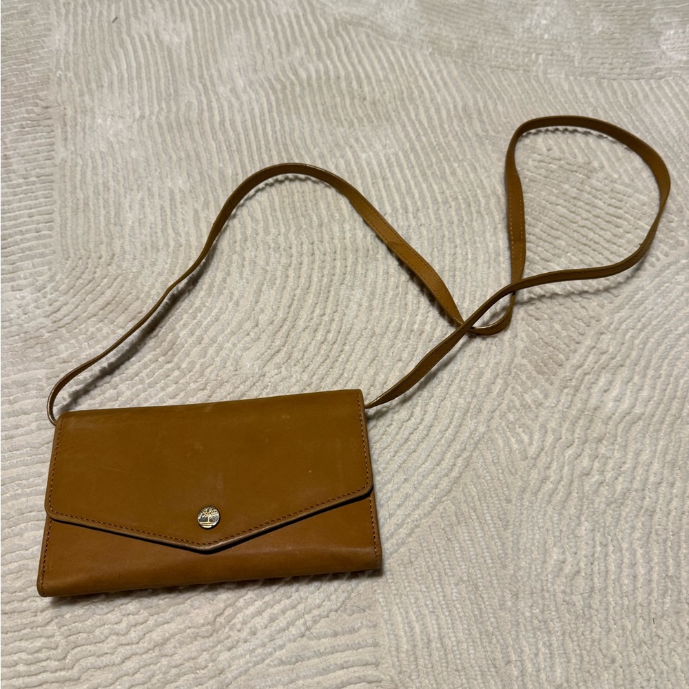 Timberland Tan Leather Crossbody Bag